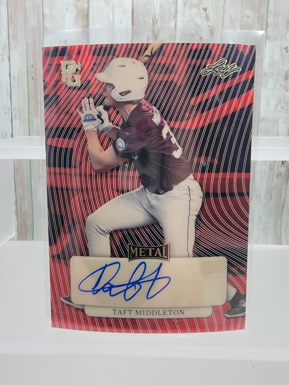 2023 Leaf Perfect Game Showcase Red Wave Proof Taft Middleton Auto 1/1